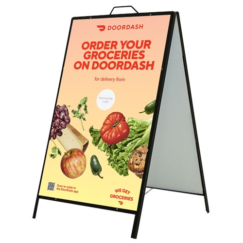 Groceries with DoorDash A-Frame