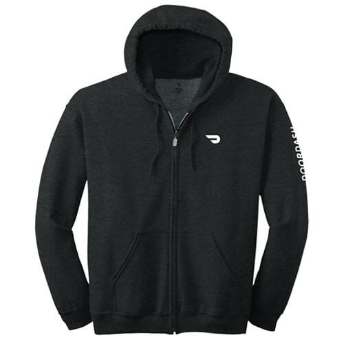 DoorDash Gray Zip-Up Hoodie - 20 pcs